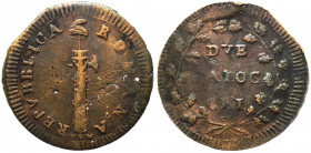Roma - Prima Repubblica Romana (1798-1799) Due Baiocchi con sigla zecchiere T M (Tommaso Mercandetti) - CNI 42 - Cu - gr. 14,8

SPL

 Shipping onl...