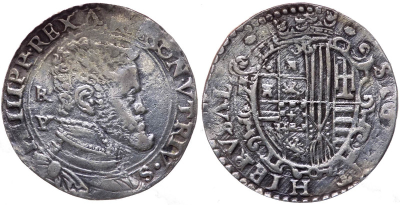 Regno di Napoli - Filippo II (1554-1598) Mezzo ducato o Cianfrone - MIR171/1 - A...