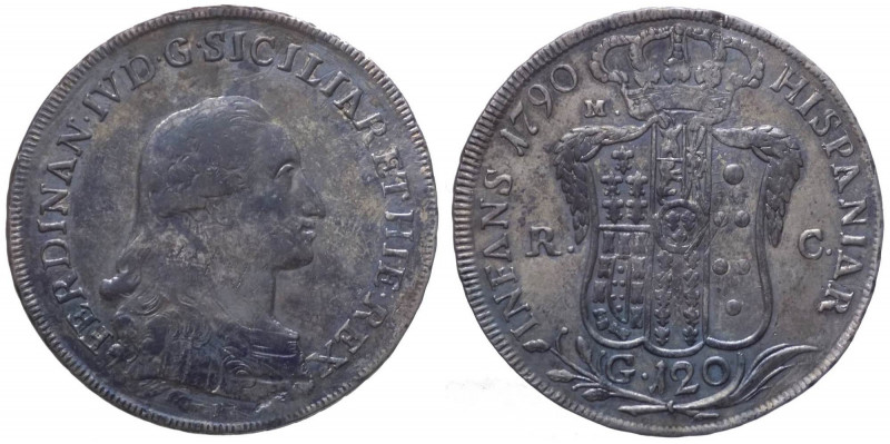 Regno di Napoli - Ferdinando IV (1759-1816) Piastra da 120 Grana 1790 IV°Tipo - ...