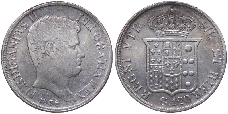 Regno due Sicilie - Ferdinando II (1830-1859) Piastra da 120 Grana 1836 del II°T...