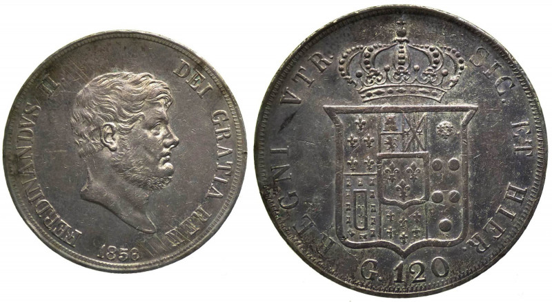 Regno due Sicilie - Ferdinando II (1830-1859) Piastra da 120 grana 1856 - Zecca ...