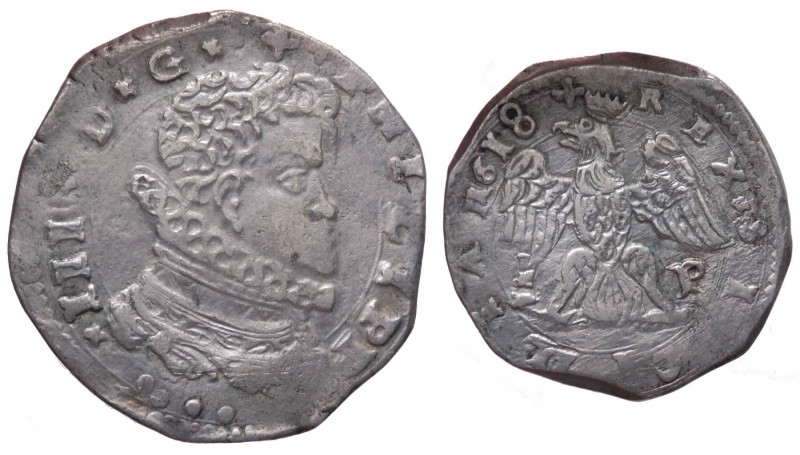 Regno di Sicilia - Filippo III di Spagna (1598-1621) 4 Tarì 1618 - Zecca di Mess...