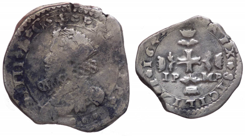 Regno di Sicilia - Filippo IV (1621-1665) 3 Tarì 1649 - Zecca di Messina - D/ Bu...