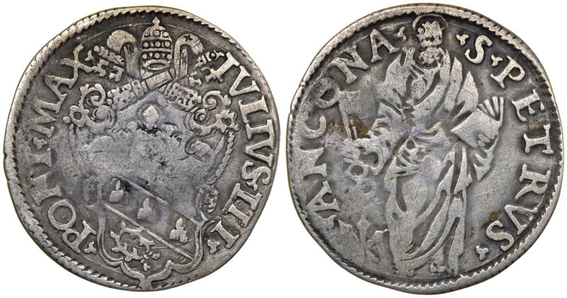 Stato Pontificio - Giulio III (1550-1555) Giulio - Zecca di Ancona - CNI 48 - Ag...