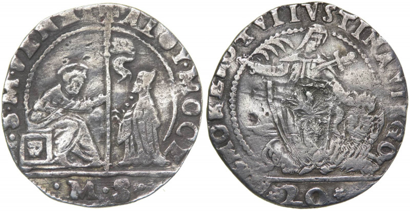 Venezia - Alvise I Mocenigo (1570-1577) 20 soldi - Paol. 8 - Ag - gr. 3,90

BB...