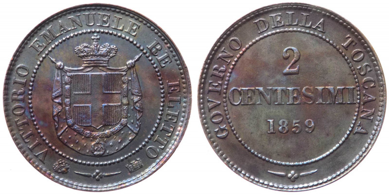 Vittorio Emanuele II (1859-1861) 2 centesimi 1859 - Birmingham - Pagani 446 - Cu...