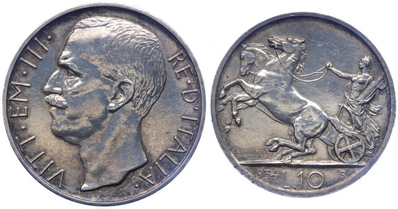 Edizioni per Numismatici - Vittorio Emanuele III (1900-1943) 10 Lire "Biga" 1934...