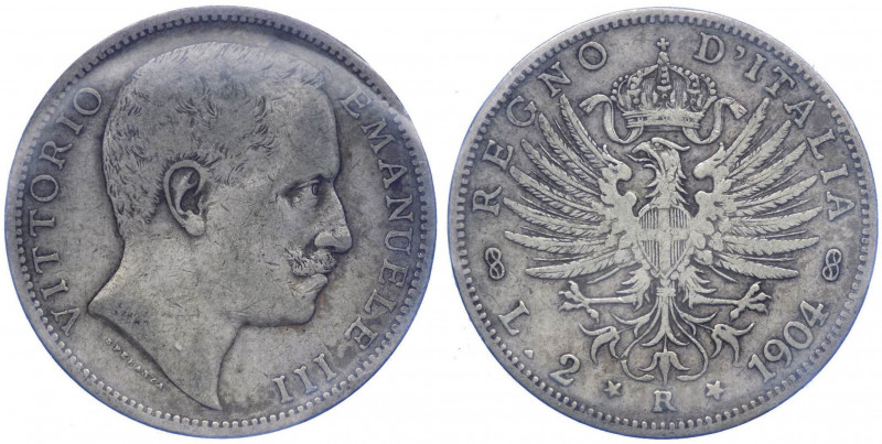 Vittorio Emanuele III (1900-1943) 2 Lire "Aquila Sabauda" 1904 - Zecca di Roma -...