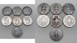 Regno d'Italia - Lotto n.7 monete emesse da Vittorio Emanuele II (1861-1878) 5 Lire 1869, Zecca di Milano - 5 Lire 1871, Zecca di Milano - 5 Lire 1872...