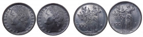 Repubblica Italiana - Monetazione in Lire (1946-2001) Lotto n.2 monete da 100 Lire "Minerva" II°Tipo 1990 con cifre data 99 aperte, Gig.127 e 100 Lire...