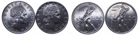 Repubblica Italiana - Monetazione in Lire (1946-2001) Lotto n.2 monete da 50 Lire "Vulcano" 1987 e 50 Lire "Vulcano" 1987 con cifra 7 ad uncino - 

...