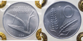 Monetazione in Lire (1946-2001) 10 Lire "Spiga" 1954 - NC - Gig.237 - Periziata Gaudenzi FDC - 

FDC

 Worldwide shipping