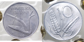 Monetazione in Lire (1946-2001) 10 Lire "Spiga" 1955 - Gig.238 - Periziata Gaudenzi FDC - 

FDC

 Worldwide shipping