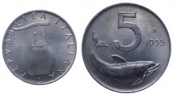 Monetazione in Lire (1946-2001) 5 Lire "Delfino" 1955 - Gig.286 - 

FDC

 Worldwide shipping
