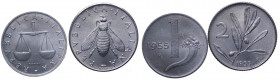 Monetazione in Lire (1946-2001) Lotto n.2 monete 2 Lire "Ulivo" 1955 e 1 Lira "Cornucopia" 1955 - 

FDC

 Worldwide shipping
