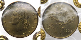 Monetazione in Lire (1946-2001) 20 Lire "Ramo di Quercia" 1959 - NC - Gig.194 - Periziata Gaudenzi FDC - 

FDC

 Worldwide shipping