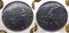 Monetazione in Lire (1946-2001) 50 Lire "Vulcano" 1961 - Rara - Gig.150 - Periziata Gaudenzi FDC - Consueti graffi di conio - 

FDC

 Worldwide sh...
