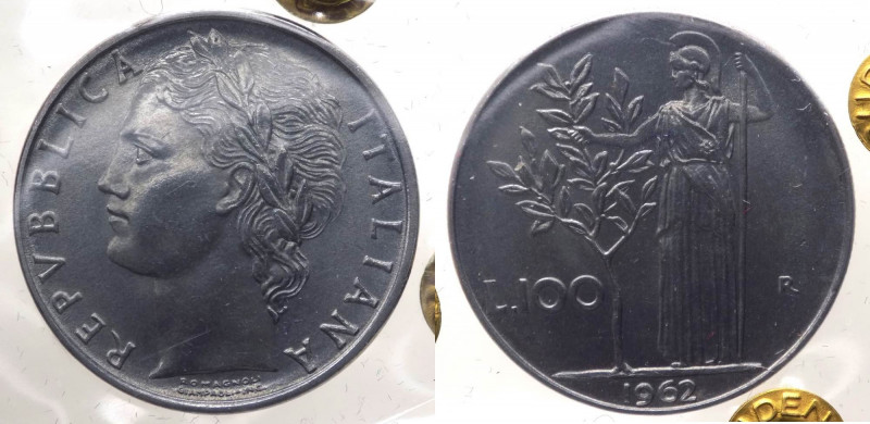 Monetazione in Lire (1946-2001) 100 Lire "Minerva" 1962 - NC - Mont.15 - Perizia...