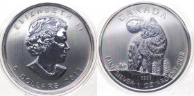 Canada - Elisabetta II (dal 1952) 5 Dollari (1 Oncia) 2011 "Lupo" - Ag - Proof - In capsula - gr.31,1

FS

 Worldwide shipping