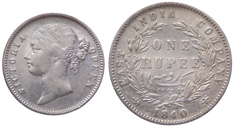 Colonie Inglesi - India Britannica - Vittoria (1837-1901) One Rupee 1840 - KM 45...