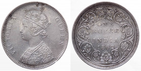 Colonie Inglesi - India Britannica - Vittoria (1837-1901) One Rupee 1862 - KM 473.1 - Ag - 

SPL

 Shipping only in Italy
