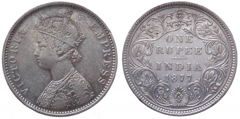 Colonie Inglesi - India Britannica - Vittoria (1837-1901) One Rupee 1877 - KM 49...