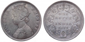 Colonie Inglesi - India Britannica - Vittoria (1837-1901) One Rupee 1877 - KM 492 - Ag - 

BB/SPL

 Shipping only in Italy