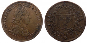 Francia - Luigi XIV (1643-1715) gettone - D/ LOVIS . XIIII . ROY . D . FR . ET . DE . NAVARE - Busto a destra - R/ NILNISI CONSILIO - stemma di Franci...