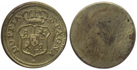Peso Monetale della Doppia di Spagna - D/ DOPPIA - SPAGNA, Stemma coronato con le armi di Castilla e di Leon - R/ Liscio - Ottone - gr.13,48

SPL
...
