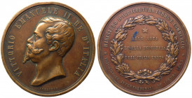 Vittorio Emanuele II (1861-1878) Medaglia 1862 emessa a ricordo della partecipazione del Ministero dell'Agricoltura Industria e Commercio all' esposiz...