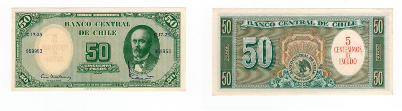 Cile - Banca Centrale del Cile 50 Pesos "Anibal Pinto" 1960 - 1961 - Serie C17-2...