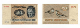 Danimarca - Banca Nazionale della Danimarca 20 Kroner Serie 1972 "Painting and Animal" 1979 - 1988 - Serie A0792G N°6462502 - Pick#49 - 

n.a.

 W...