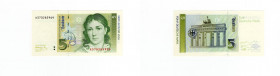 Germania - Bundesbank Tedesca - 5 Mark 1.08.1991 "Bettina Von Arnim" - Serie A3702859G9 - Pick#37 - 

FDS

 Worldwide shipping