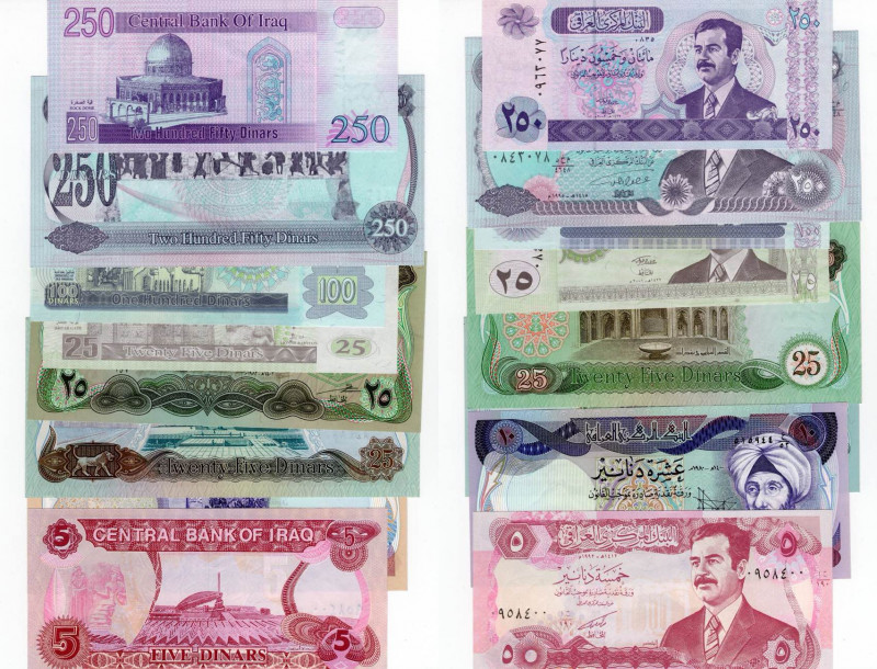 Iraq - Lotto n.8 banconote Iraq - composto da: 5 Dinars 1992 - 10 Dinars 1981 - ...
