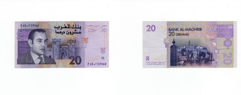 Marocco - Banca del Marocco - 20 Dirhams 2005 - Serie 45 n°137562 - Pick#68 - 
...