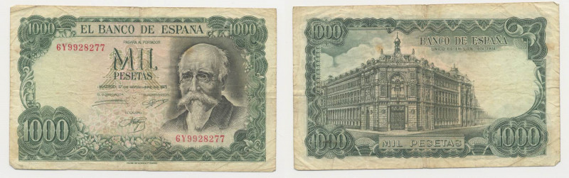 Spagna - Banca di Spagna - 1000 Pesetas 1971 - Serie 6Y9928277 - 

n.a.

 Wo...