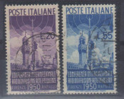 ITALIA REPUBBLICA - 1950 Radiodiffusione - (623/24) - Annulli leggeri e ben centrati - 

(US)

 Shipping only in Italy
