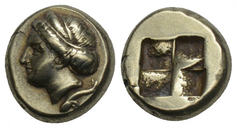 Greek Coins Phocaea Hecte circa 477-388, 2.53gr. 11.1mm.
Female head l., hair ca...