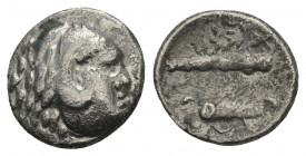 Greek
 Kings of Macedon. Babylon. Alexander III "the Great" 336-323 BC. Struck circa 317-311 BC Obol AR 0.55gr. 9.2mm.