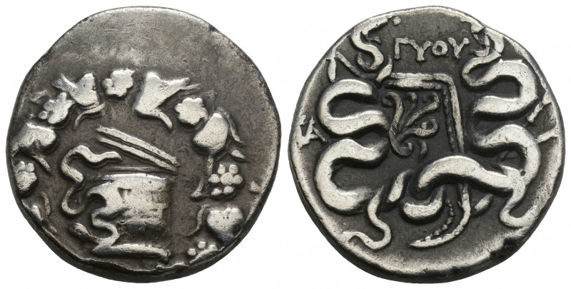 Greek
PHRYGIA. APAMEIA. Cistophor, after 133 BC. BC. 12.2mm. 23mm.
Snake crawlin...