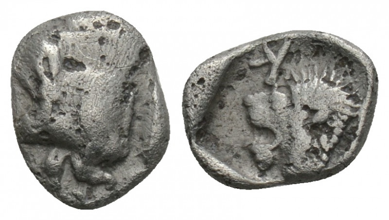 Greek
MYSIA, Kyzikos. Circa 450-400 BC. AR Hemiobol 0.35gr. 8.7mm.