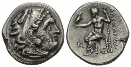 Greek
MACEDONIAN KINGDOM. Alexander III the Great (336-323 BC). AR drachm. 4.1gr. 18.4mm.
Posthumous issue of Lampsacus, ca. 310-301 BC. Head of Her...