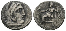 Greek
Kings of Macedon. Alexander III "the Great" 336-323 BC. Drachm AR 3.7gr. 17.9mm.