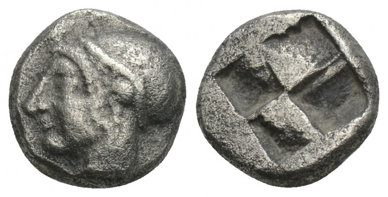 Greek Coins
 Phocaea Diobol circa 510-494, AR 1.2gr. 9.5mm.
Female head l., hair...