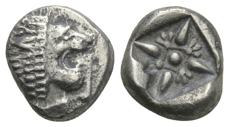 Greek
 Ionia. Miletos circa 525-475 BC. Diobol AR 1.22gr. 9.9mm.