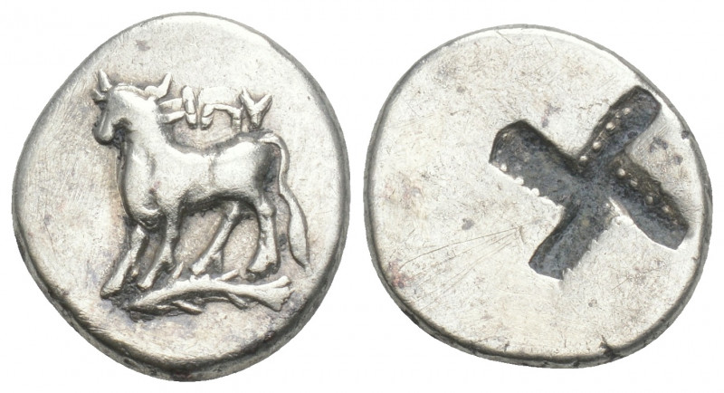 Greek 
Thrace. Byzantion circa 357-340 BC. Tetrobol AR 2gr. 14.8mm.