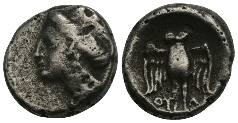 Greek 
Pontos, Amisos AR Siglos - Drachm. Circa 300-125 BC. 4gr. 16.8mm.
 Ou-, m...