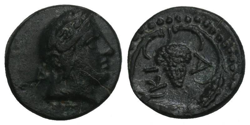 Greek Coins
BITHYNIA. Kios. Ae (3rd century BC). 1.2gr. 11.7mm.
Obv: Head of M...