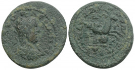Roman Provincial 
CILICIA, Anazarbus. Valerian I. AD 253-260 AE 11.9gr. 25.2mm.
Radiate, draped, and cuirassed bust right / Capricorn right; globe bel...