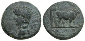 Roman Provincial 
Macedon, Philippi, Tiberius, AE 3.6gr. 17.2mm.
